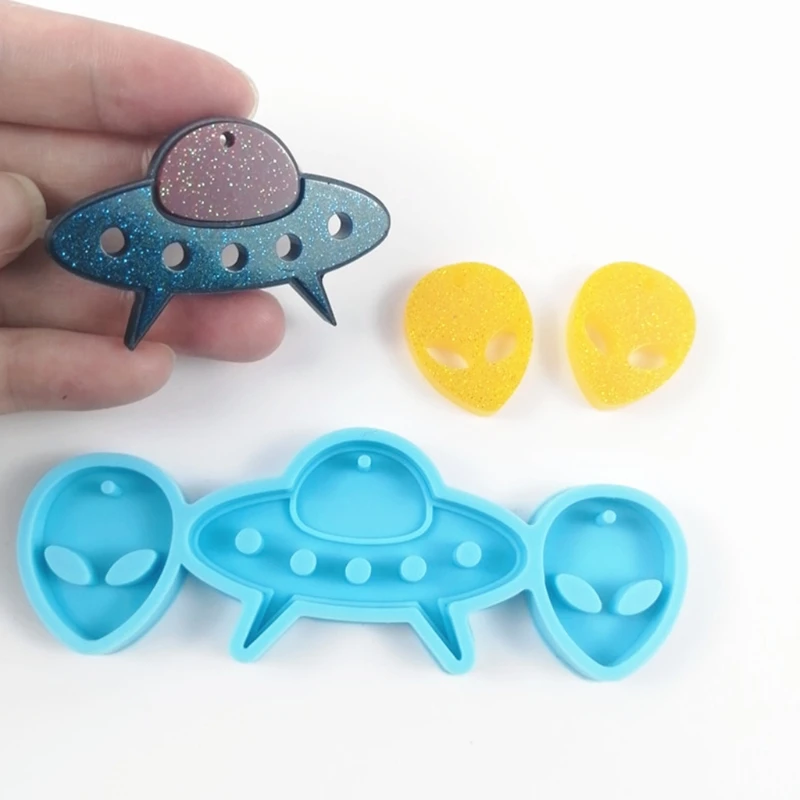 

2021 New Keychain Epoxy Resin Mold Earrings Pendant Silicone Mould DIY Craft Jewelry Tool