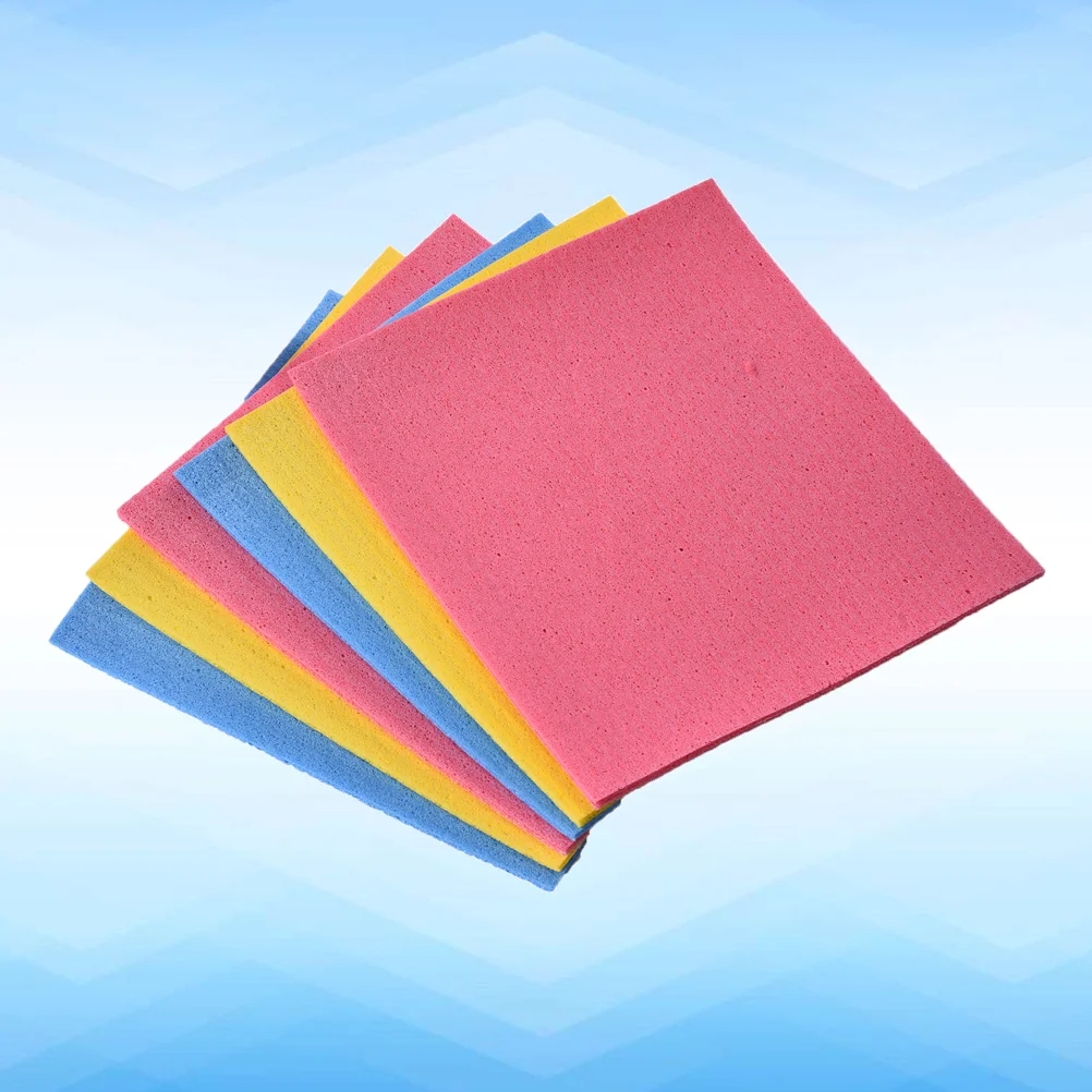 

4pcs Cellulose Sponge Dishcloth Oil-free Cleaning Cloth Household Supplies for Cookware Utensil Dish (Random Color)