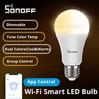 Приглушаемая светодиодный ная лампа SONOFF B02-B-A60 E27, двухцветный холодный теплый светильник 220-240 В с дистанционным управлением через приложение для умного дома