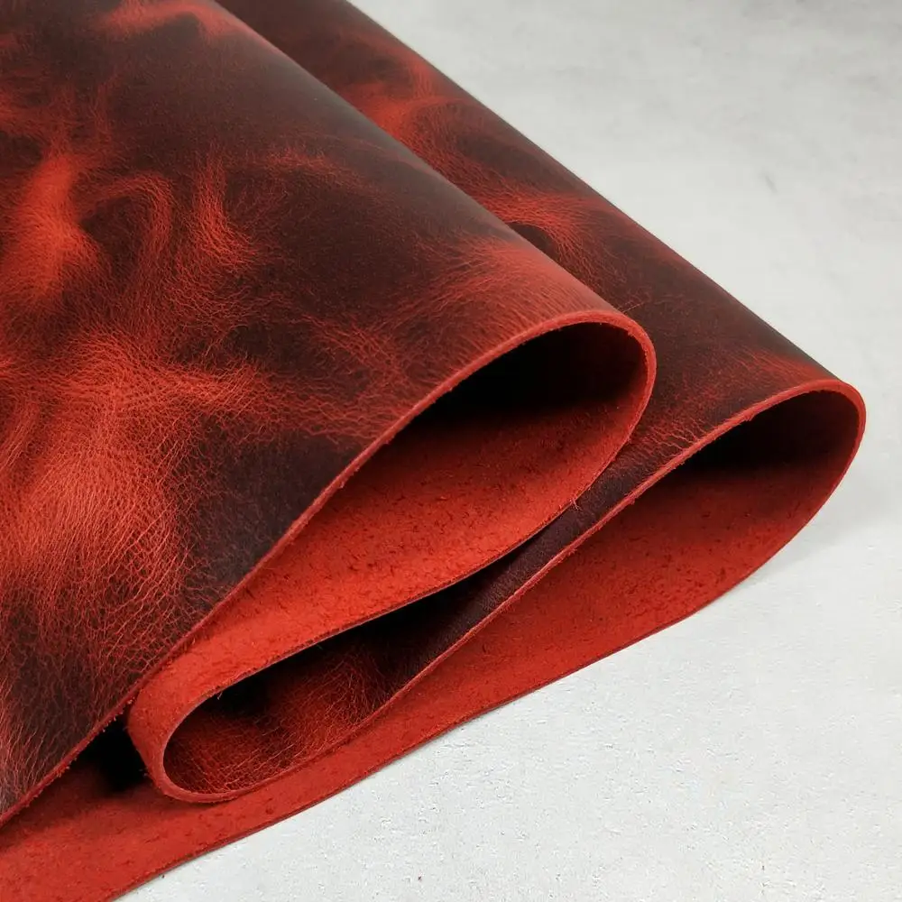 Crazy Horse Leather 2.0mm Thick Vintage Oil Wax Tanned Piece Genuine Cowhide First Layer DIY Hand Leathercraft |