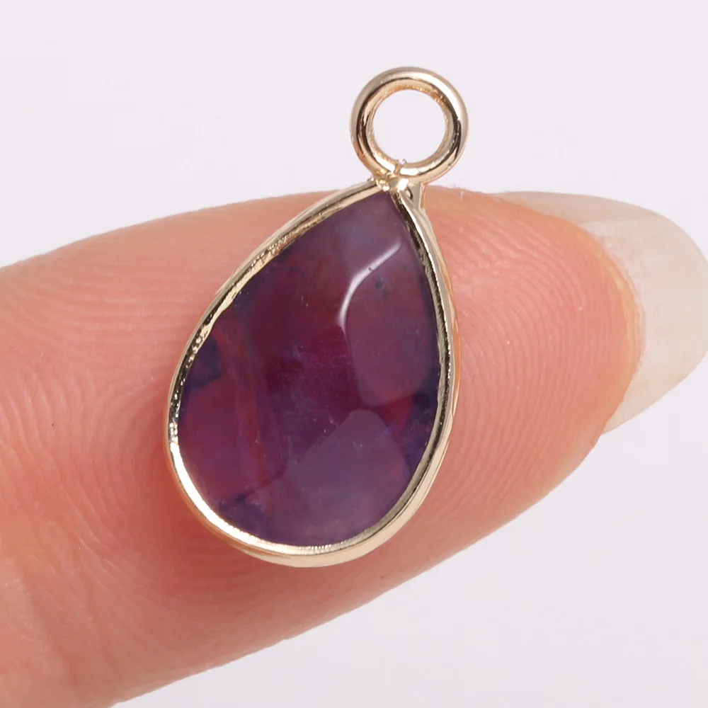

Natural Semi-precious Pendant Faceted Lapis lazuli Amethysts Crystal for Trending Jewelry Making DIY Necklace Earring 10x14mm