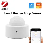 Датчик человеческого тела Tuya Zigbee3.0, беспроводной смарт-датчик движения тела, Пассивный ИК датчик движения, дистанционное управление