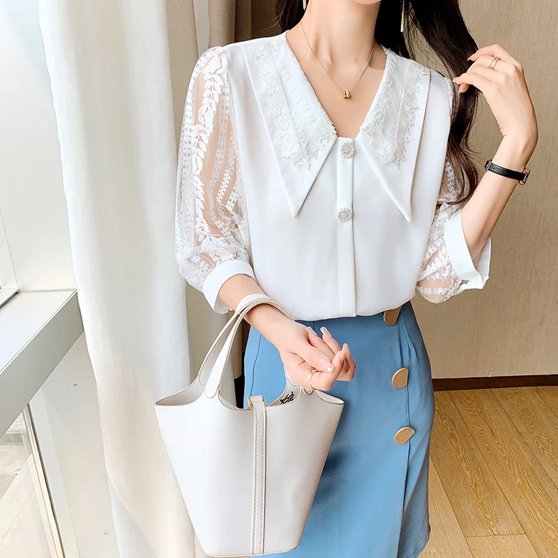 

blouses for women summer chiffon shirt female tops 2213#