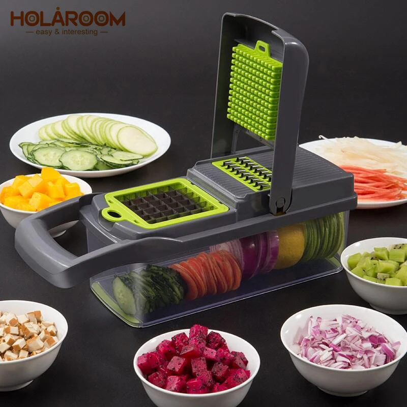 

Holaroom Practical Vegetable Cutter Potato Peeler Shredder Garlic Vegetable Chopper Fruits Vegetable Slicer Kitchen Accessories