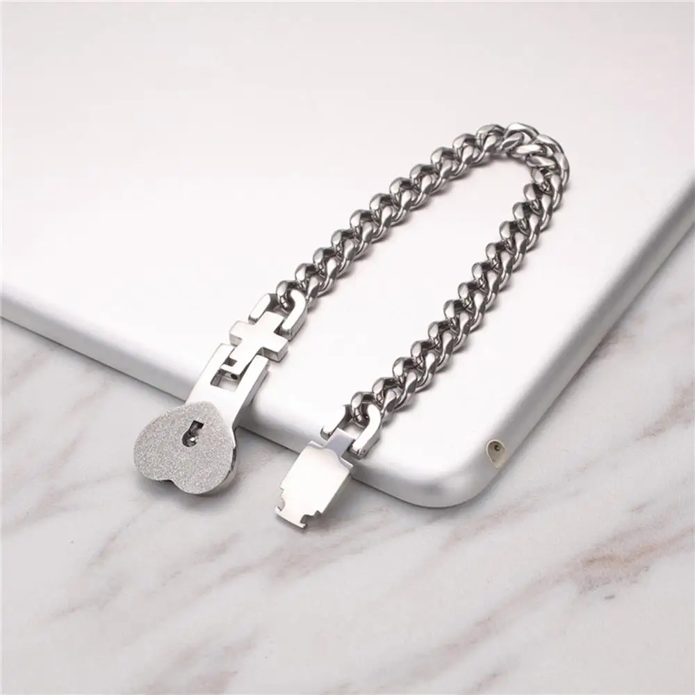 1 Pair Love Heart Couple Lover Bracelet Fashion Concentric Lock Key Titanium Steel Bracelets Women Men Jewelry Gift | Украшения и