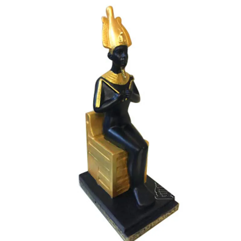 

NEW Egypt Sitting Posture Pluto Osiris Isis Goddess Bastet Resin Statue Creative Living Room TV Cabinet Decor Art&Craft X4297