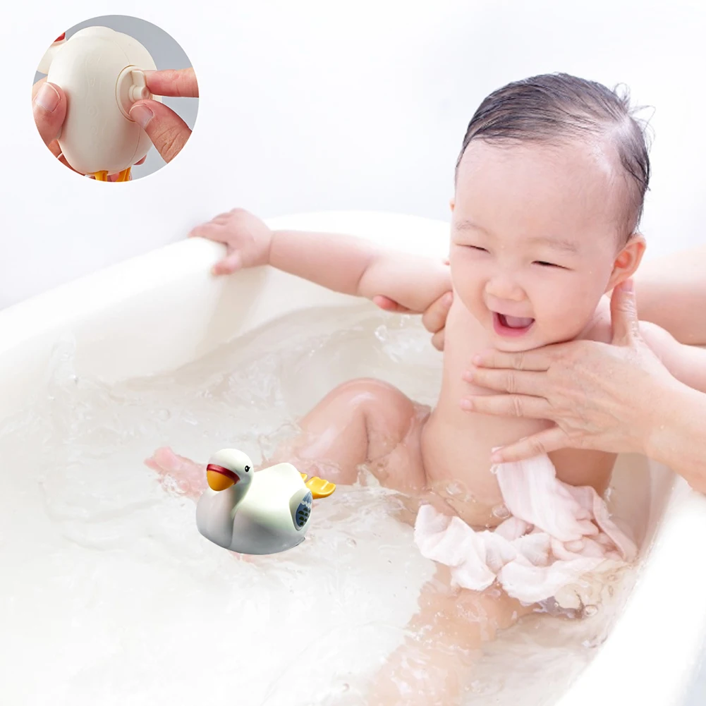 Baby Bath Toy Swan Clockwork Bathtub Toy Playset for Baby Toddlers