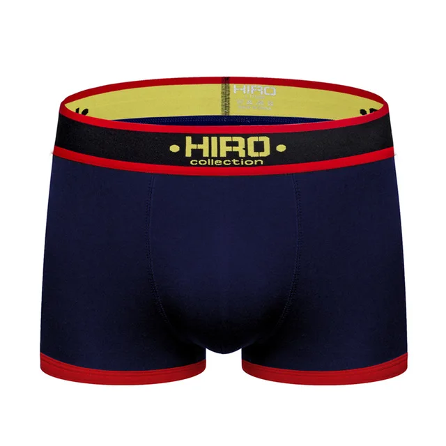 G176-Darkblue HIRO, сексуальное мужское нижнее белье, сетчатые трусы-боксеры, Cueca, Мужские дышащие мягкие хлопковые трусы, нижнее белье для мужчин, высокое качество - Цвет: G176-Darkblue