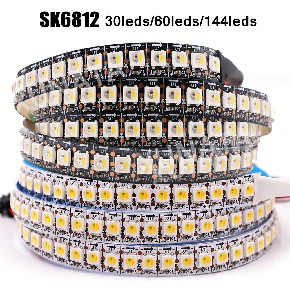 

DC 5V SK6812 RGBW RGBCW RGBNW WWA Led Strip 4 in 1 Similar WS2812B 30 60 144 LEDs Individual Addressable Led Light