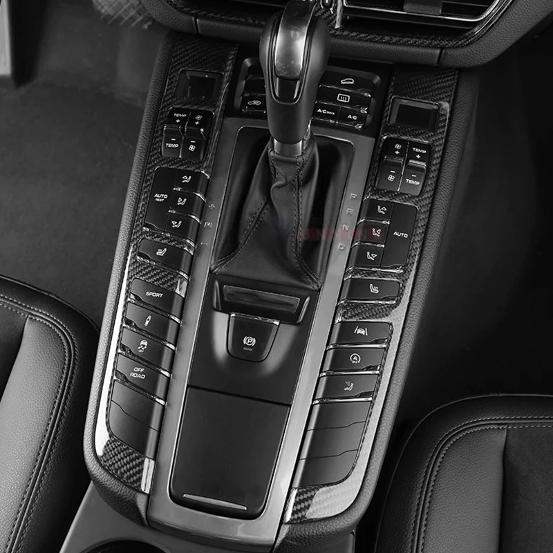 

Украшение интерьера автомобиля, молдинг из углеродного волокна, Центральная панель управления, наклейки, аксессуары для porsche macan14-20