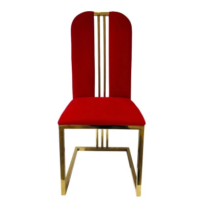 

China modern design PU leather stainless steel dining chair with backrest white comfortable stool restaurant apartment