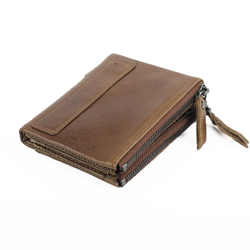 Кожаный мужской кошелек с защитой от кражи Rfid многофункциональный вертикальный