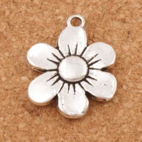 6 petal flower spacer charm beads 100pcs zinc alloy pendants alloy jewelry diy l338 17x21 6mm