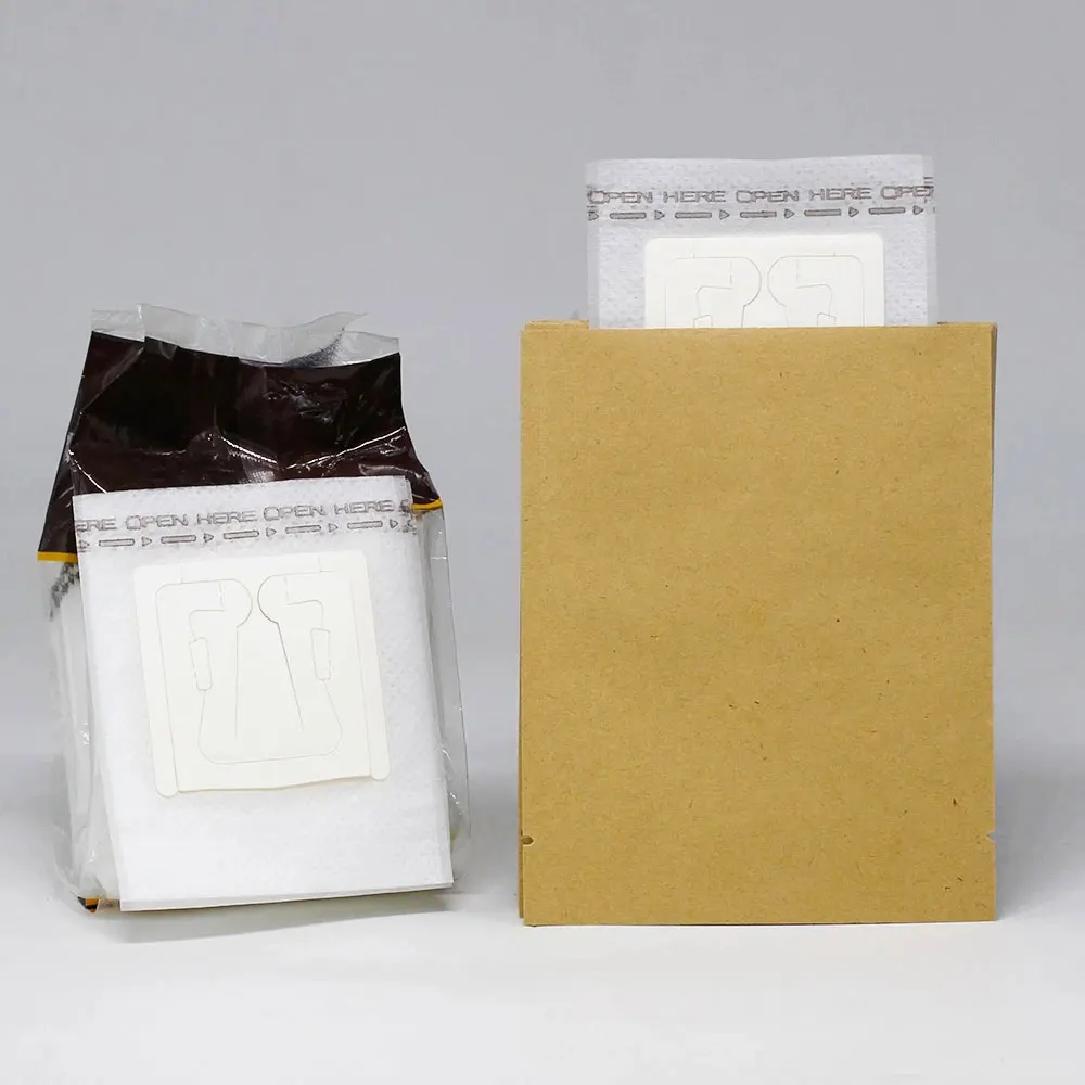 Juego de 50/100/200 bolsas de filtro de caf&eacute; de papel Kraft combinadas y bolsa de caf&eacute;, juego de herramientas de filtros de caf&eacute; por goteo de viaje para oficina port&aacute;til-2