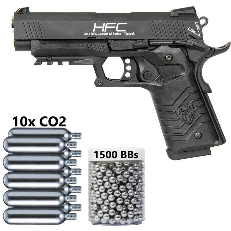 

Pistolet GBB HFC HG-171 Wearable +CO2*10Tanks Automatic Air Gun +1500ct Steel BBS Toy Gun Wall Tin Sign Metal Wall Plate 9