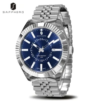sapphero watch for man top brand luxury stainless steel quartz wristwatch sports waterproof stylish male clock relogio masculino
