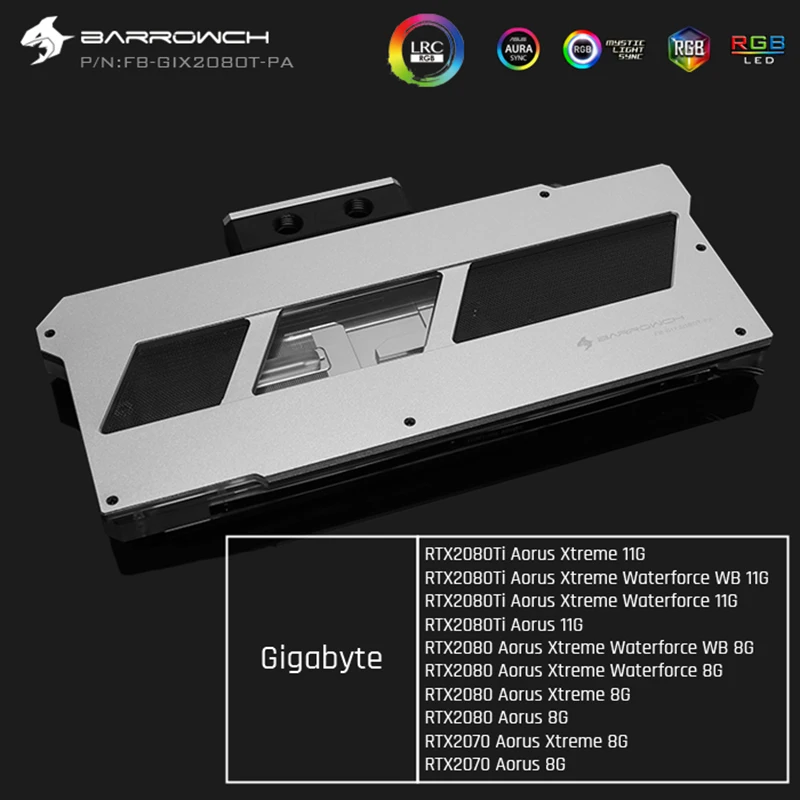 Barrowch FB GIX2080T PA цифровой термометр GPU блоки 5 в 3 Pin алюминиевый сплав панель для Gigabyte