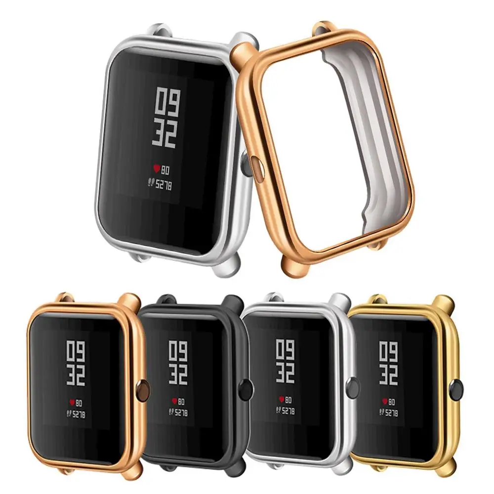 Мягкий защитный чехол из ТПУ с гальваническим покрытием для Huami Amazfit Bip Youth Watch