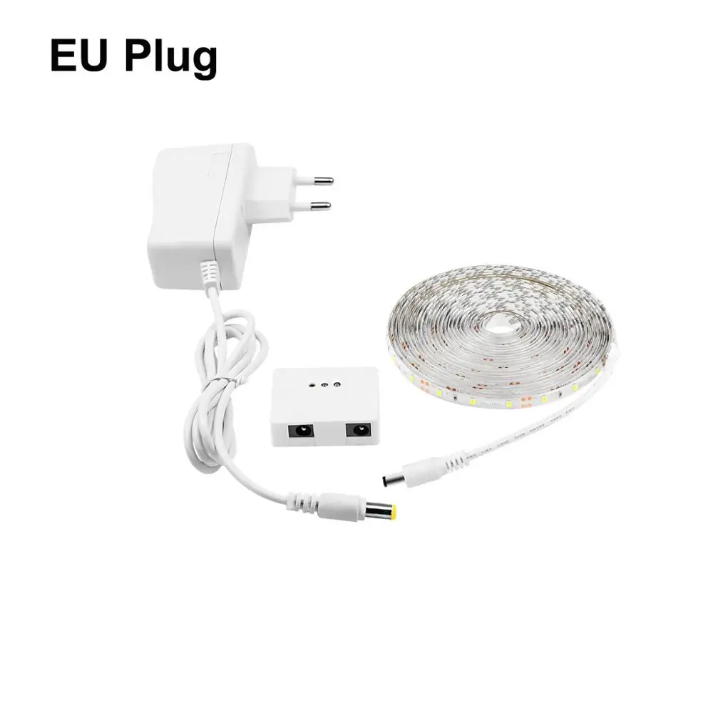EU Plug Ручная развертка Сенсор 1/2/3/4/5 м светодиодный полоски шкаф Кухня шкаф мебель движения умный светильник Сенсор дома Украшения в спальню ночной Светильник - Цвет: EU Plug