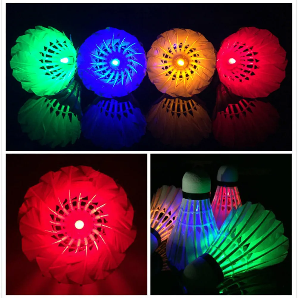 

4 Pcs LED Badminton Shuttlecocks Lighting Birdies Shuttlecock Glowing Badminton for Outdoor Sports YS-BUY