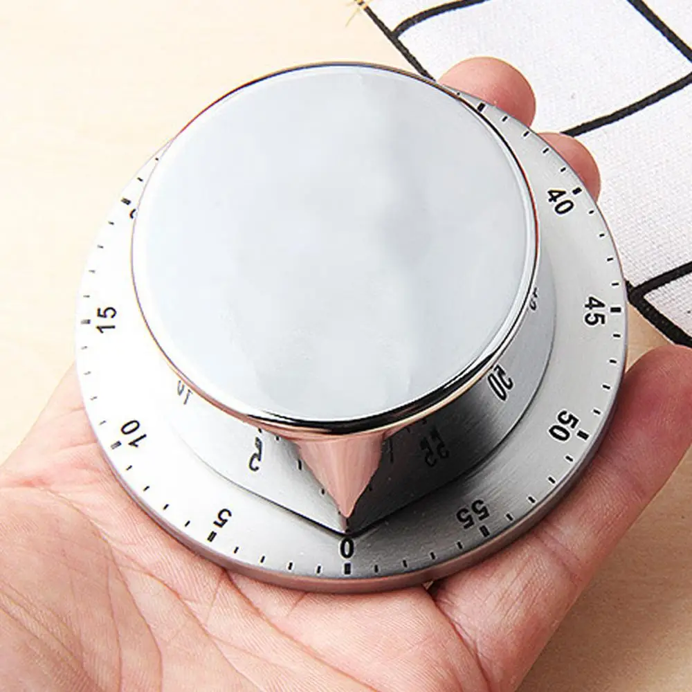 Кухонный таймер из нержавеющей стали с магнитной основой ручной механический