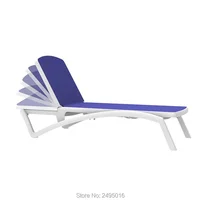 Best selling beach chair Plasti lounger with breathable fabric(replaceable) stackable rust-proof and UV-proof easy to move blue