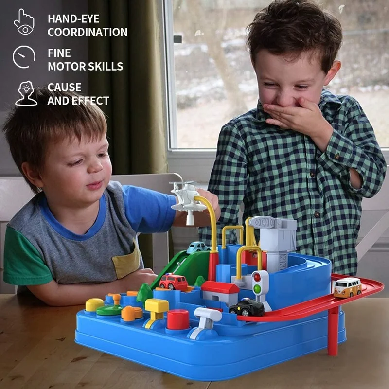 

Racing Rail Car Model Racing Educational Toys Children Track Car Adventure Game Brain Game Mechanical Interactive Train Toy