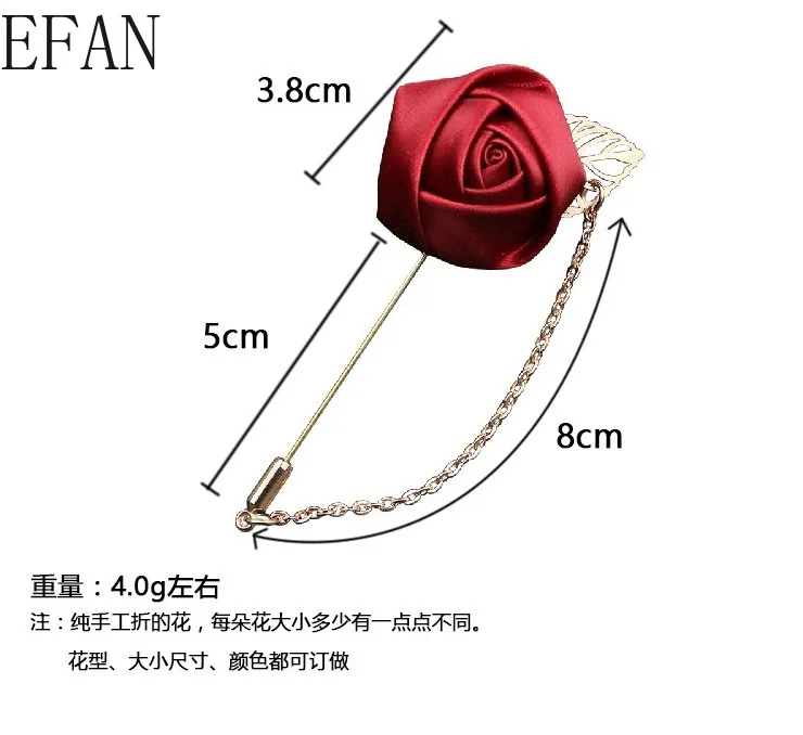 Корейский тканевый розовый цветок Золотая стандартная ткань длинная игла лацкан