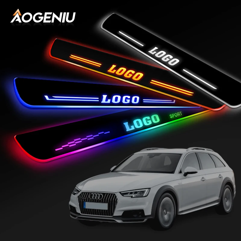Светодиодный порога для Audi A4 Avant 8D5 B5 8E5 B6 8ED B7 8K5 B8 1994- двери Накладка порога Добро пожаловать светильник автомобильные аксессуары
