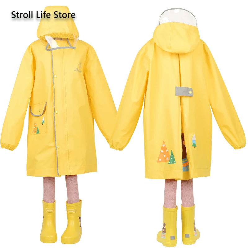 Плащ-дождевик Cuet для мальчиков и девочек желтый длинный розовый детский Дождевой