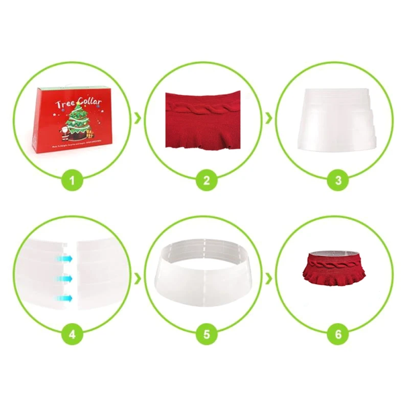 

30 Inch Christmas Tree Skirt Twist Pleated Base Collar Around Xmas Home Decor M76D