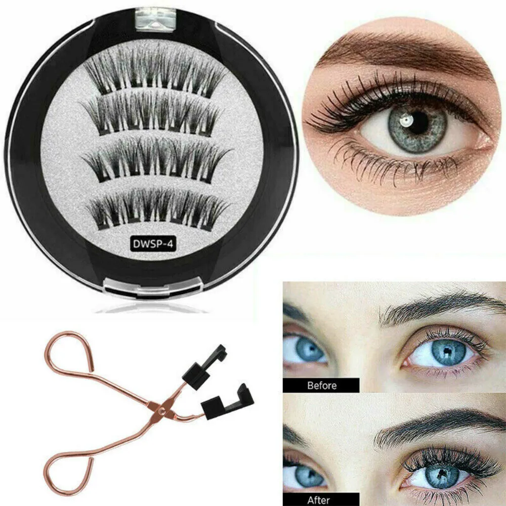 

New Mba 5 Magnetic Eyelashes Curler Set Long 3d Mink Magnetic Lashes Wear Faux Cils Magnetique Natural Thick False Eyelashes New