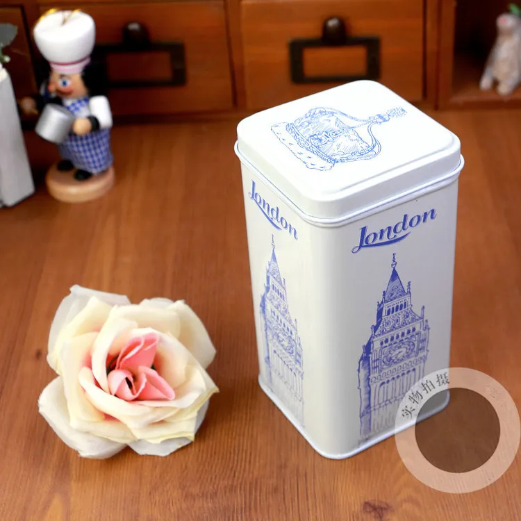 Квадратные коробки для хранения печенья кофе чая в лондонском стиле Домашний