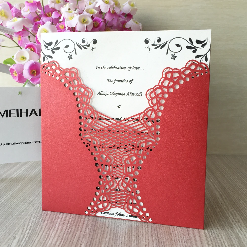

30pcs / lot Invitation Cards , Exquisite Design Laser Cut , Formal Business Cards Festival Invitations Card