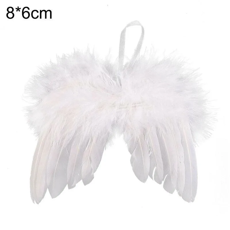 Крылья из перьев белый/черный красный милый ангел новогодняя елка подвесное