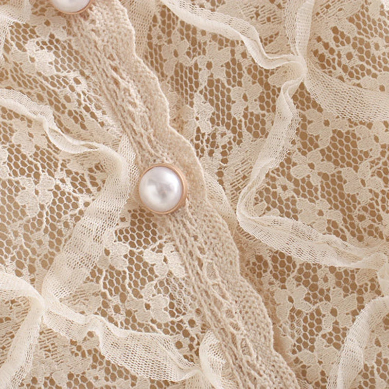 Винтажные стильные перламутровые пуговицы короткие кружевные топы женские