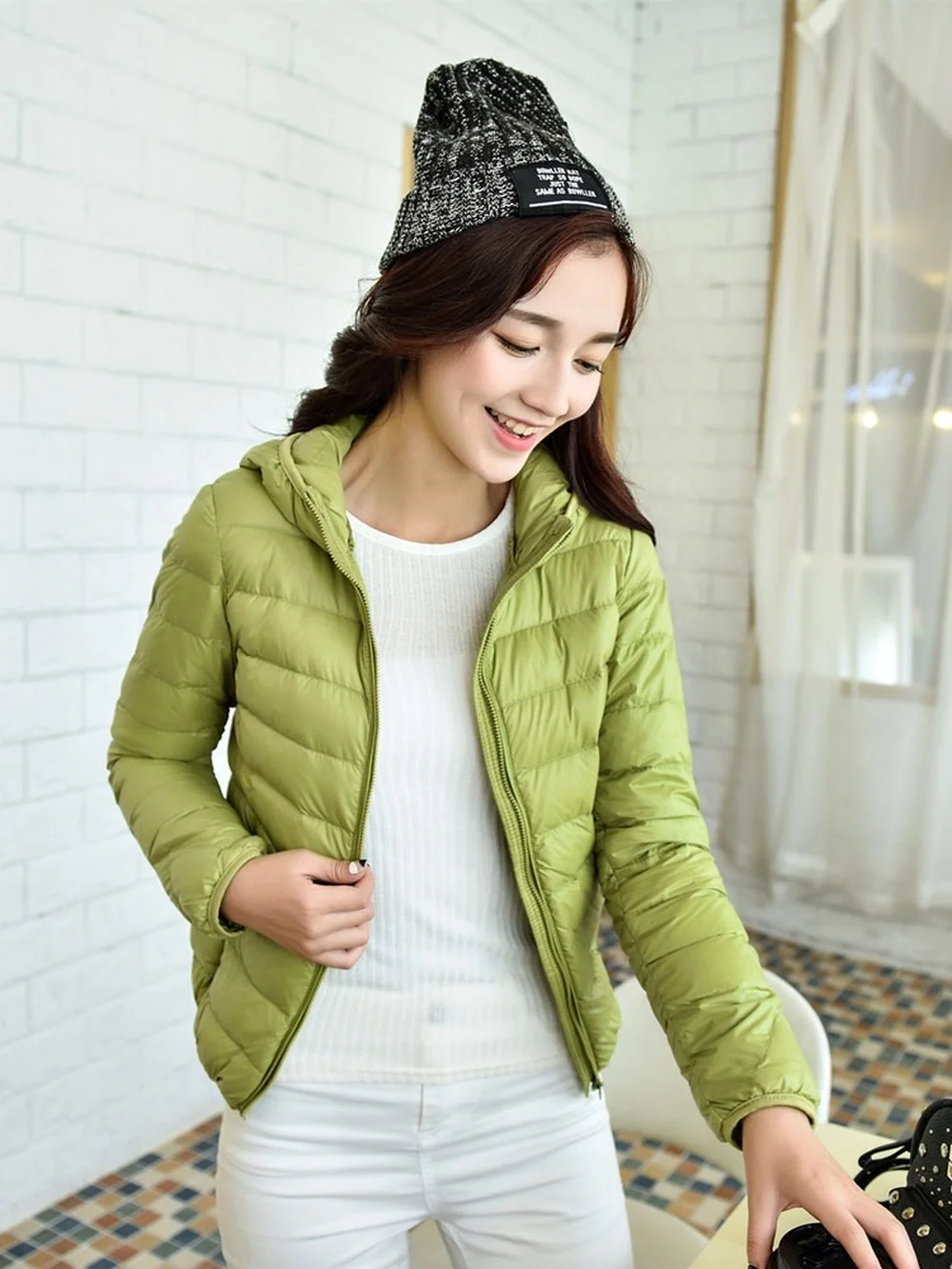 

Women's Duck Down Ultralight Winter Jacket Hood Puffer Coat Packable Lightweight 20Colors Oversize S-6XL