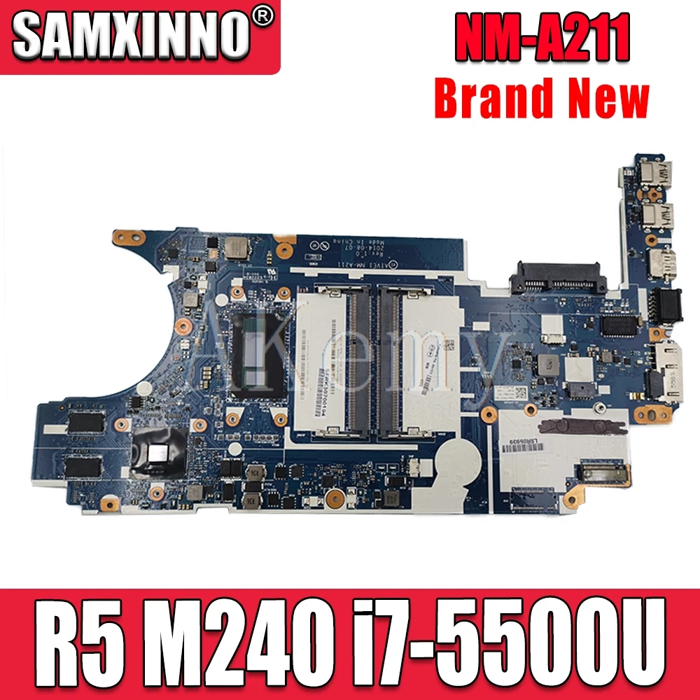 

SAMXINNO For Lenovo Thinkpad E450 E450C CE450 NM-A211 Laotop Mainboard NM-A211 Motherboard 00HT660 w/ R5-M240 GPU i7-5500U CPU