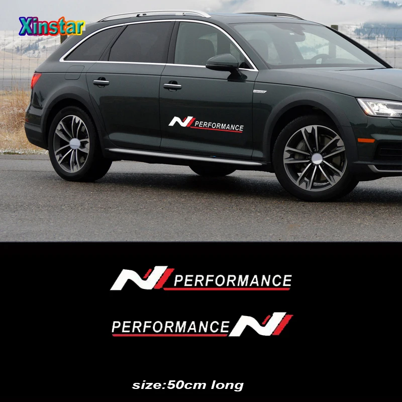 

2pcs N Performance Car body sticker For Hyundai tucson kona sonata Genesis Solaris veloster i10 i30 i20 Auto Decor Accessories