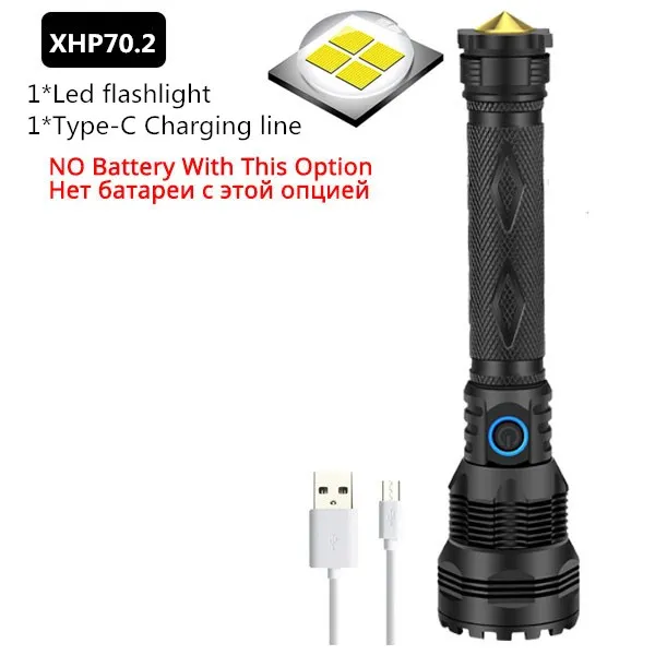 Option G Новейший четырехъядерный самый мощный светодиодный фонарь XLamp XHP70.2 XPH50.2 Zoomable 3 режима освещения светодиодный фонарь 26650 для кемпинга - Испускаемый цвет: Option G