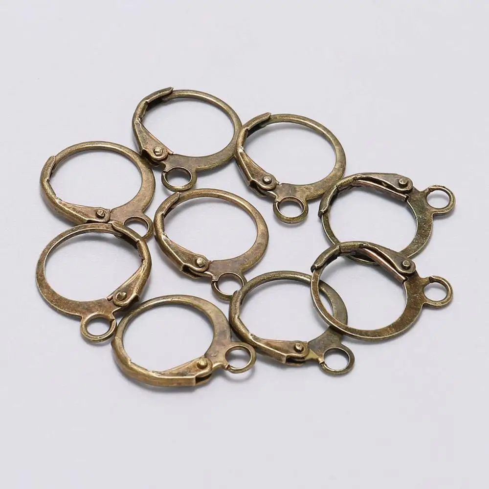 

50 шт., подвески для сережек серебряного цвета, 12 х15 мм