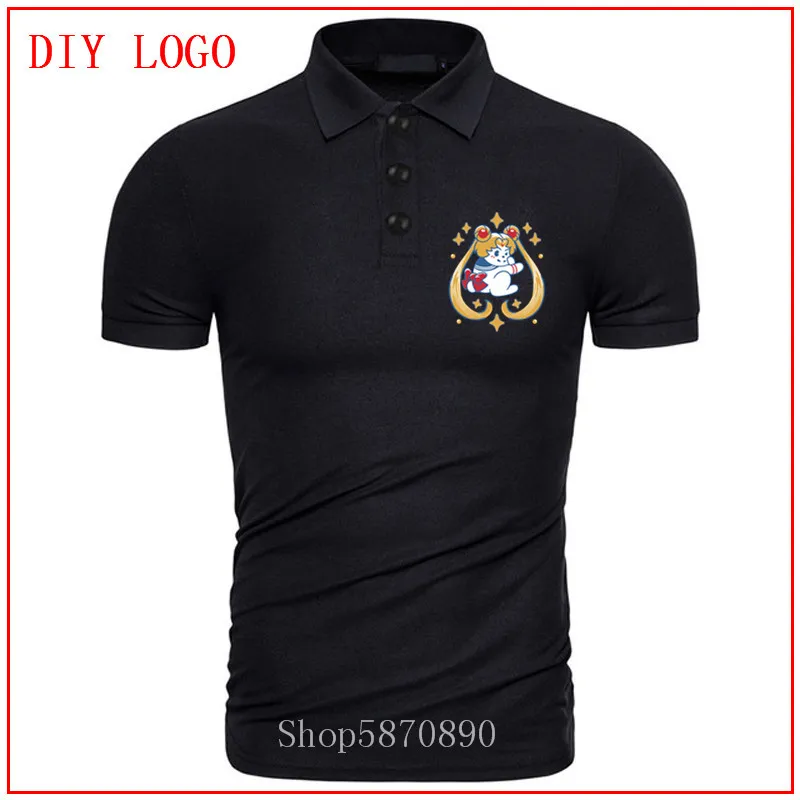 Homme POLO лучший бренд хлопок Сейлор Усаги мужские поло с короткими рукавами высокое