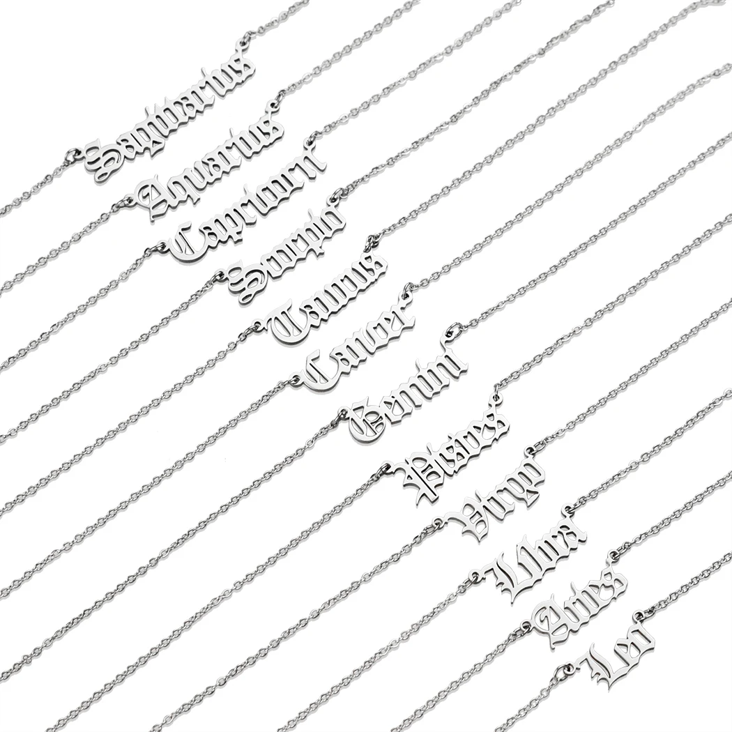 Ожерелье в стиле панк с 12 созвездиями и буквами зодиака ожерелье кулоном Овен