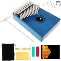 thumb piano 17 key kalimba single board mahogany mbira natural mini keyboard instrument with accessories