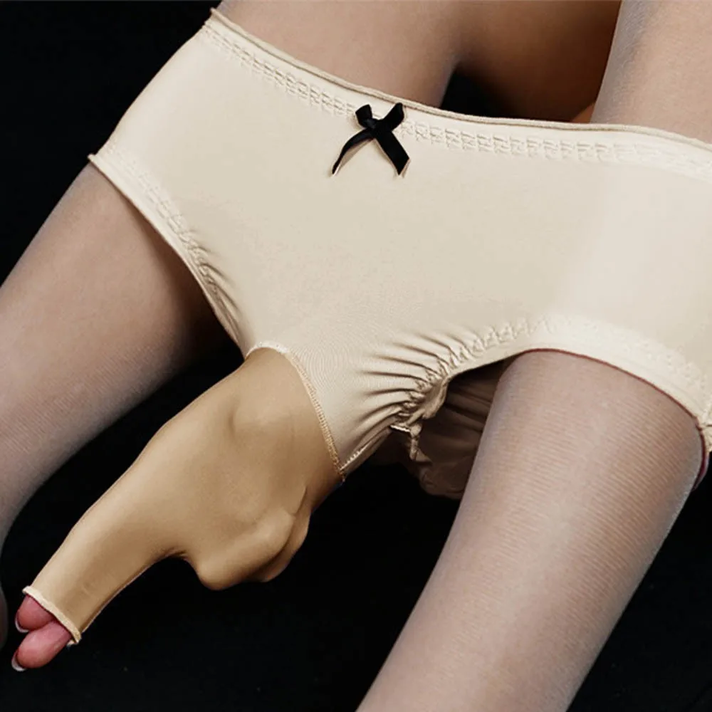 

Men Bow Icing Silk Shorts Elasticity Briefs Breathable Opening Underwear Panties Men's Bow Icing Silk Panties Physiological Pouc