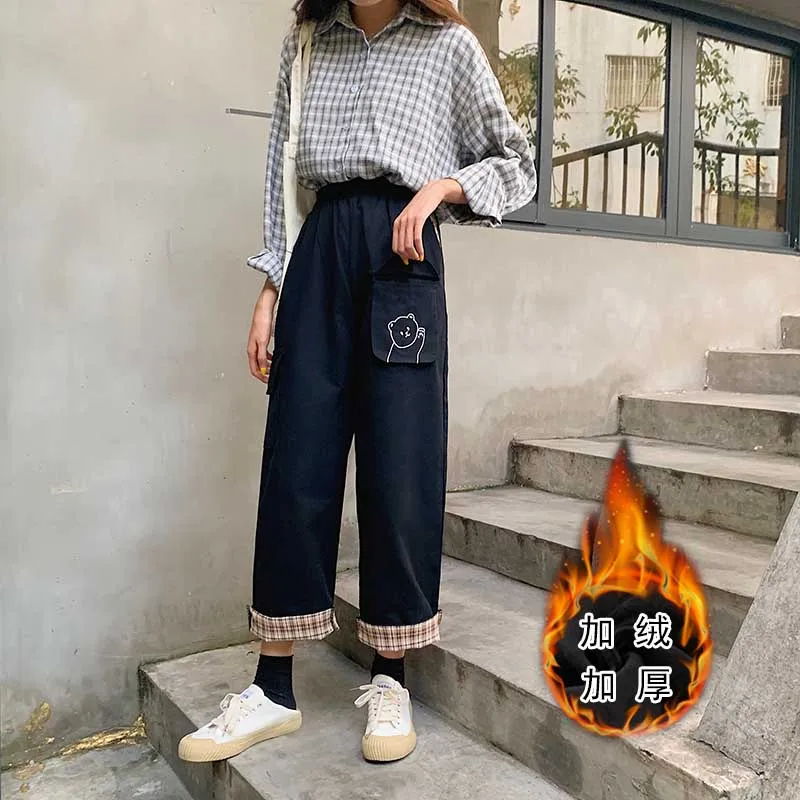 Сладкий с эластичной резинкой на талии без каблука прямо лето и осень карманами