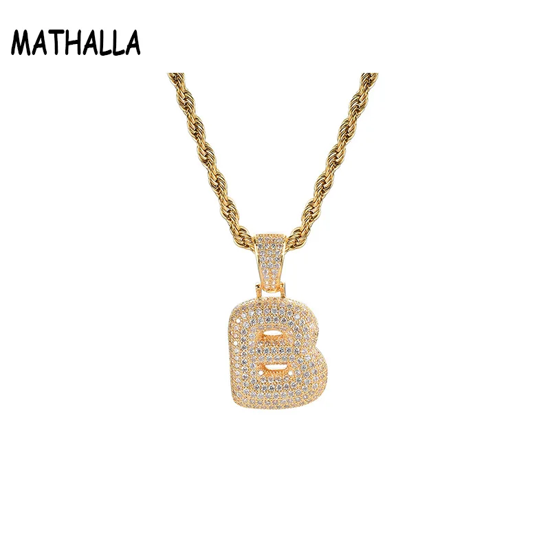 Ожерелье MATHALLA с буквами для мужчин подвеска инициала женский кулон золотым и
