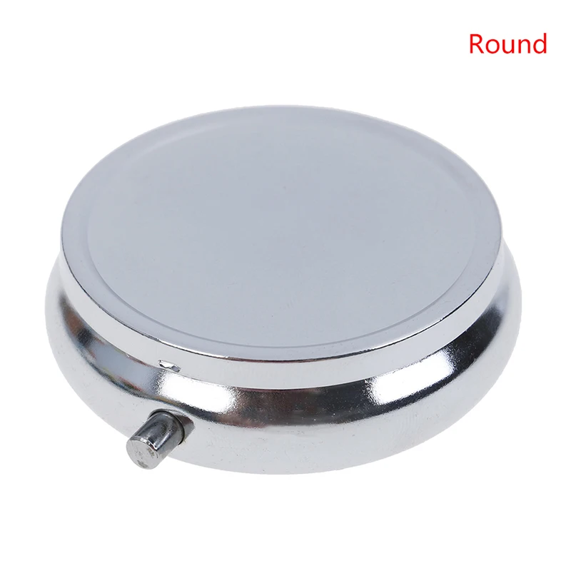 Portable Small Metal Round Rectangular Silver Tablet Pill Box Container Medicine Case Holder | Красота и здоровье