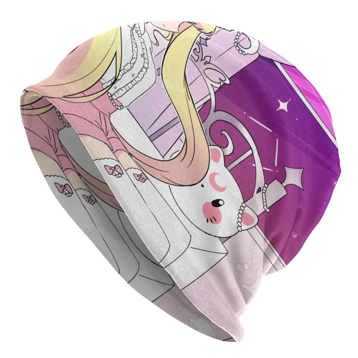 

Moon Girl Japan Anime Cap Cool Street Skullies Beanies Hat Unisex Female Spring Warm Thermal Elastic Bonnet Knit Hat