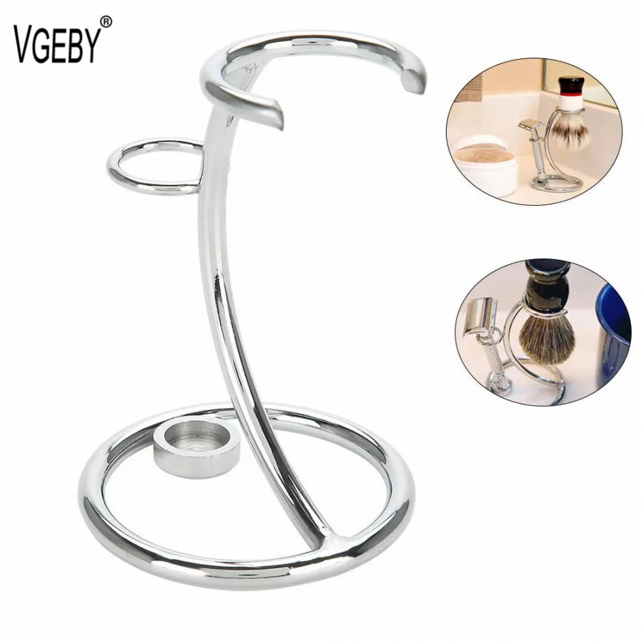 

Men's Beard Shave Tool Kit 2 In 1 Portable Curved Shaving Brush Manual Razor Stand Holder for Beard Clean Shaver